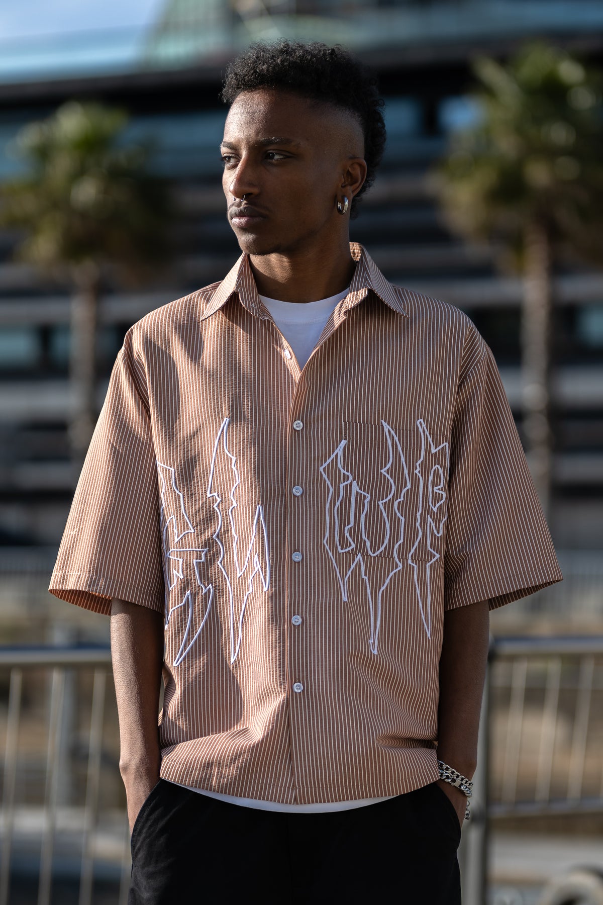CAMISA CROP CAMEL