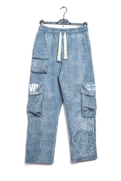 DENIM LOOK CARGO JOGGERS