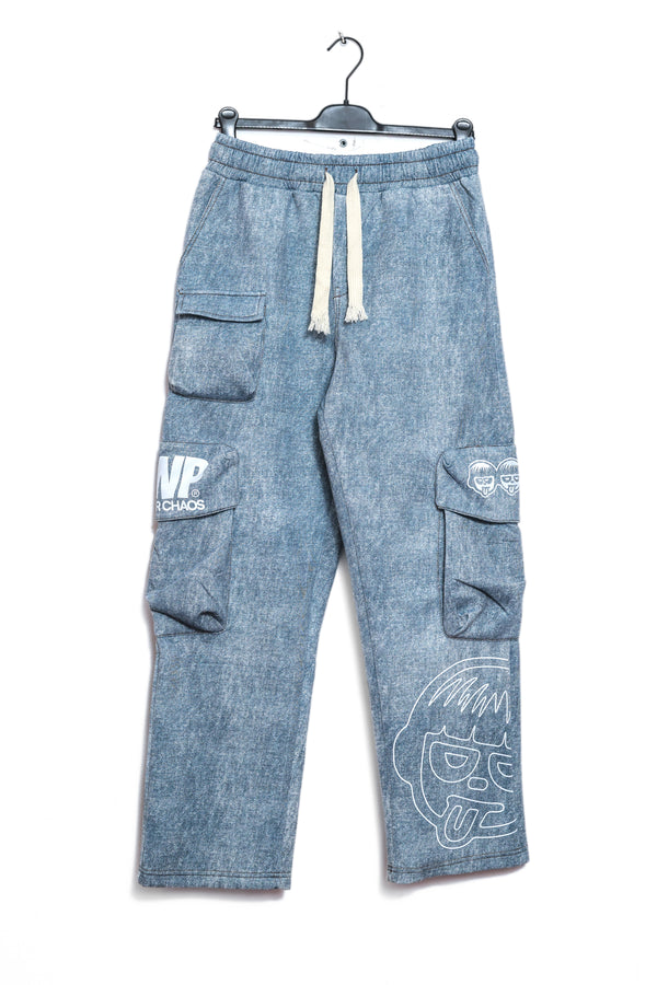 DENIM LOOK CARGO JOGGERS