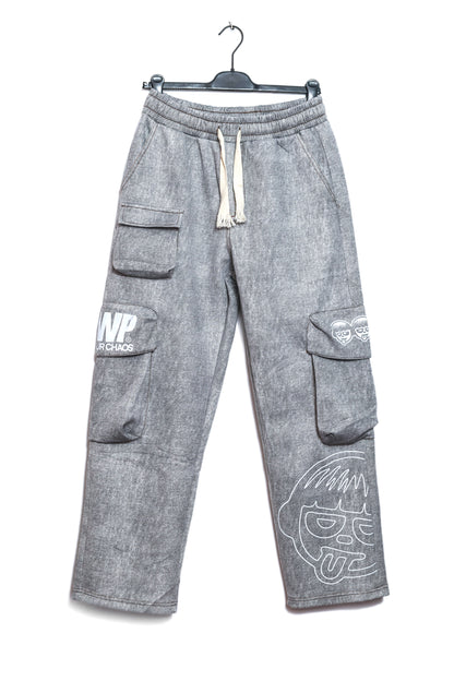 LIGHT GREY CARGO JOGGERS